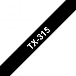 BROTHER Cinta laminada Negro / blanco 6 mm