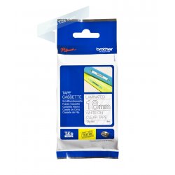 BROTHER Cinta laminada transparente/blanco 18 mm