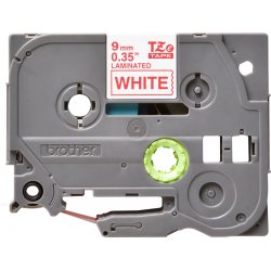BROTHER Cinta laminada blanco/rojo 9mm, 8m