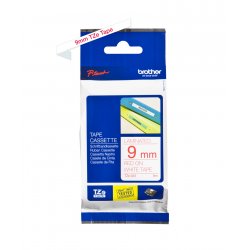BROTHER Cinta laminada blanco/rojo 9mm, 8m