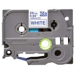 BROTHER Cinta laminada blanco/azul 24mm