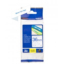 BROTHER Cinta laminada blanco/azul 36mm