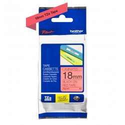 BROTHER Cinta laminada rojo/negro 18mm