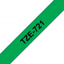 BROTHER Cinta laminada verde/ negro 9mm