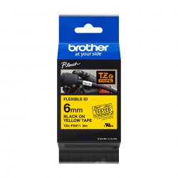 BROTHER Cinta laminada Amarillo / negro (Flexibles) 6mm