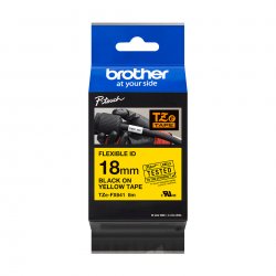 BROTHER Cinta laminada Amarillo / negro (Flexibles) 18mm