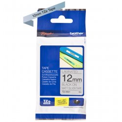 BROTHER Cinta laminada  Plata / negro (Metalica) 12mm