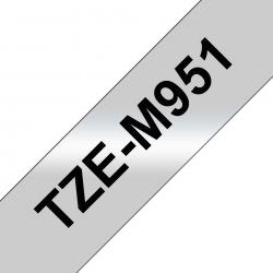 BROTHER Cinta laminada  Plata / negro (Metta laminada blanco/rojo 36mm