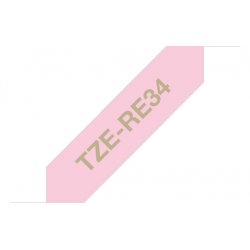 BROTHER Cinta de tela satinada no adhesiva, Texto Dorado sobre tejido Rosa