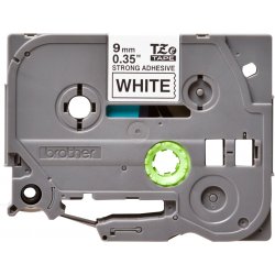 BROTHER Cinta laminada blanco/negro (superadhesiva) 9 mm, longitud 8 m