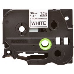 BROTHER Cinta laminada Blanco / negro (Superadhesiva) 36mm