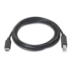 AISENS - CABLE USB 2.0 IMPRESORA 3A, TIPO USB-C/M-B/M, NEGRO, 2.0M