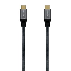 AISENS - CABLE USB 2.0 ALUMINIO 5A 100W E-MARK, USB-C/M-USB-C/M, GRIS, 1.0M