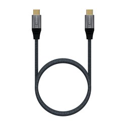 AISENS - CABLE USB 2.0 ALUMINIO 5A 100W E-MARK, USB-C/M-USB-C/M, GRIS, 1.0M