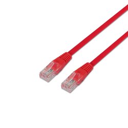 AISENS - CABLE DE RED LATIGUILLO RJ45 CAT.5E UTP AWG24, ROJO, 1.0M