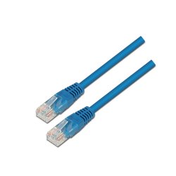 AISENS - CABLE DE RED LATIGUILLO RJ45 CAT.5E UTP AWG24, AZUL, 2.0M