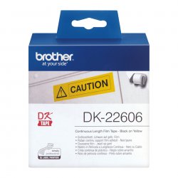BROTHER Rollo de Pelicula Plastica Continua Amarilla de 62mm x 15,24m