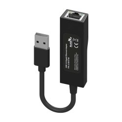 AISENS - CONVERSOR USB 3.0 A ETHERNET GIGABIT 10/100/1000 MBPS, NEGRO, 15CM