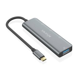 AISENS - HUB USB 3.2 GEN1 5G USB-C, USB-C/M-1xUSB-C/H-3xUSB-A/H, GRIS, 15CM