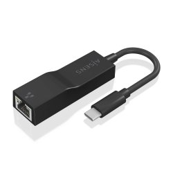 AISENS - CONVERSOR USB3.1 GEN1 USB-C A ETHERNET GIGABIT 10/100/1000 MBPS, NEGRO, 11CM
