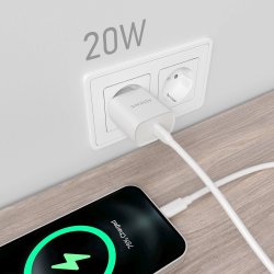 AISENS - CARGADOR USB-C PD3.0 1 PUERTO 1xUSB-C 20W, BLANCO