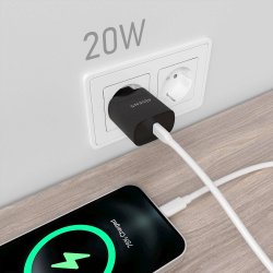 AISENS - CARGADOR USB-C PD3.0 1 PUERTO 1xUSB-C 20W, NEGRO