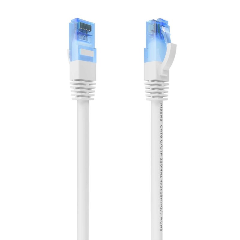 AISENS - CABLE DE RED LATIGUILLO RJ45 CAT.6 UTP AWG26 CCA, BLANCO, 3.0M