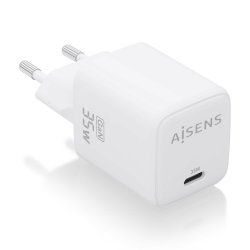 AISENS - CARGADOR GaN 35W, 1xUSB-C PD3.0 QC4.0, BLANCO